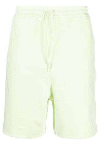 Y-3 drawstring-waist cotton track shorts - Verde