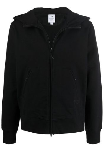 Y-3 logo-print zip-up hoodie - Nero