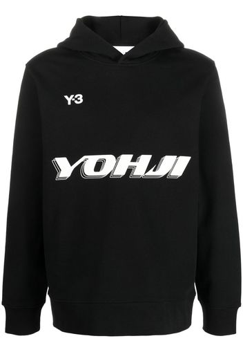 Y-3 logo-print cotton hoodie - Nero