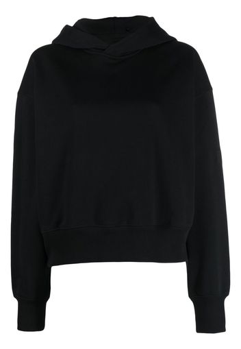 Y-3 logo-patch long-sleeve hoodie - Nero