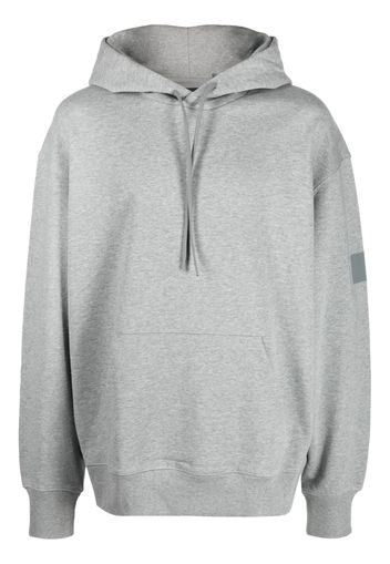 Y-3 logo-print drawstring hoodie - Grigio