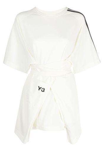 Y-3 logo-embellished wrap T-shirt - Bianco