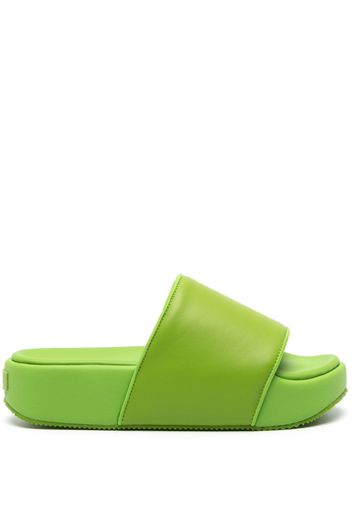 Y-3 flatform square-toe slides - Verde