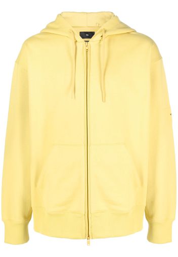 Y-3 logo-patch organic-cotton hoodie - Giallo