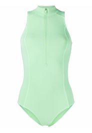 Y-3 zip-detail swimsuit - Verde