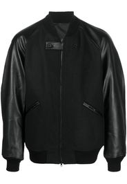 Y-3 contrast-sleeves flannel bomber jacket - Nero