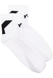 Y-3 intarsia-knit logo socks - Bianco