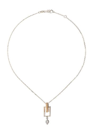 Collana con pendente in oro bianco 18kt e diamanti