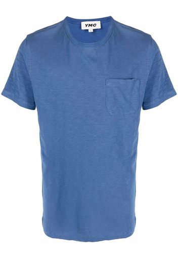 YMC pocket-detail organic cotton T-shirt - Blu