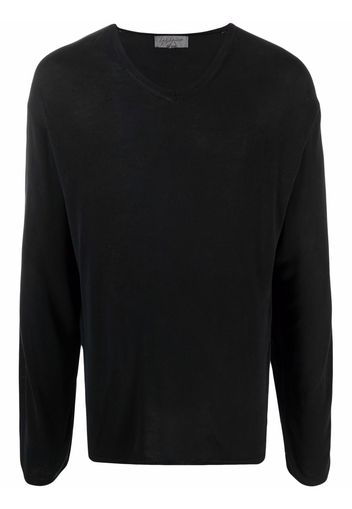 Yohji Yamamoto Pre-Owned Maglione con scollo a V 2010 - Nero