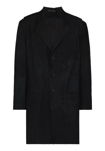 Yohji Yamamoto graphic-print longline shirt jacket - Nero