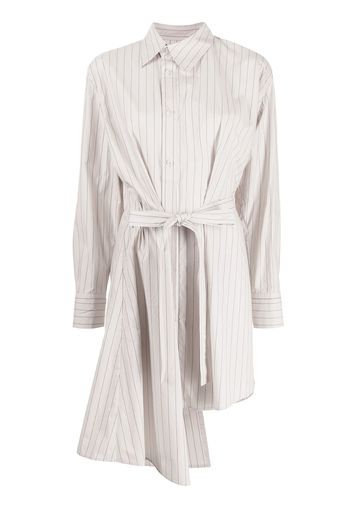 Yohji Yamamoto asymmetric tied-waist shirt - Bianco