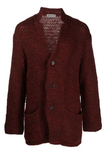 Yohji Yamamoto buttoned-up wool cardigan - Rosso