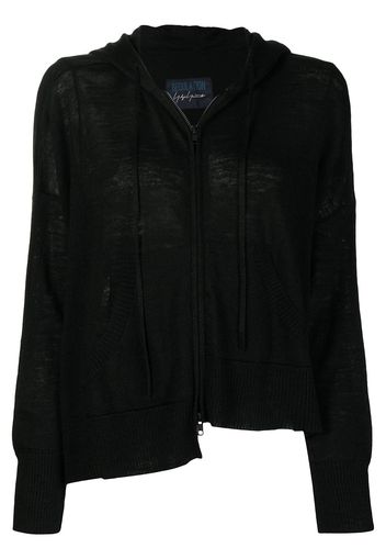 Yohji Yamamoto Felpa asimmetrica con zip - Nero