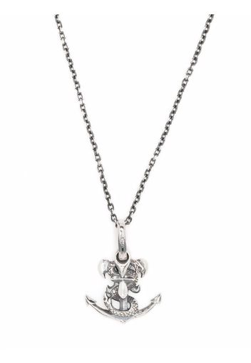 Yohji Yamamoto snake anchor necklace - Argento