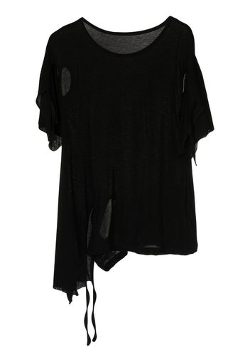 Yohji Yamamoto T-shirt con maniche a mantella - Nero