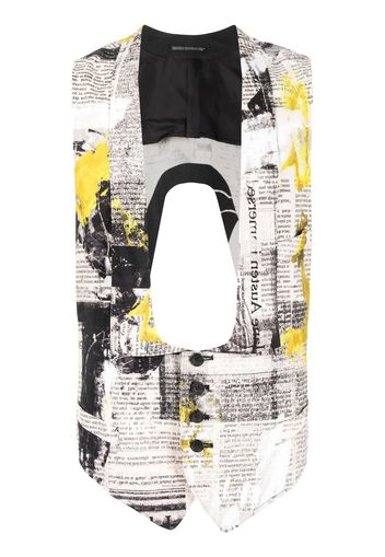 Yohji Yamamoto newspaper-print waistcoat - Giallo