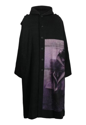 Yohji Yamamoto Cappotto con stampa - Nero