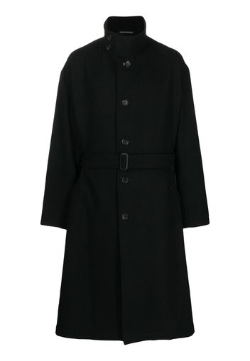 Yohji Yamamoto Cappotto monopetto con cintura - Nero