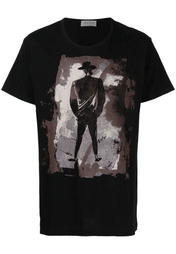 Yohji Yamamoto T-shirt con stampa grafica - Nero