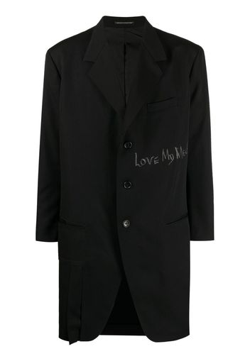 Yohji Yamamoto Cappotto con revers a lancia - Nero