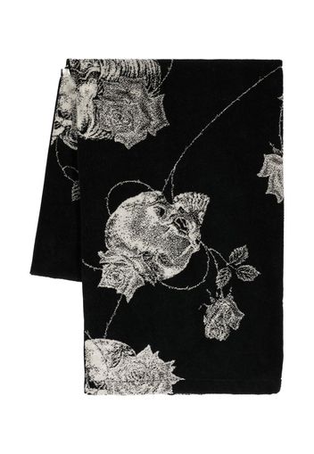 Yohji Yamamoto contrasting floral-print scarf - Nero