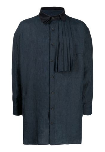 Yohji Yamamoto Camicia con dettaglio plissettato - Blu