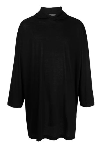 Yohji Yamamoto graphic-print long hoodie T-shirt - Nero