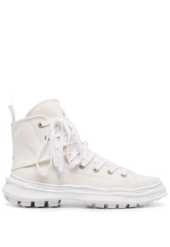 Yohji Yamamoto Sneakers alte con zip - Bianco