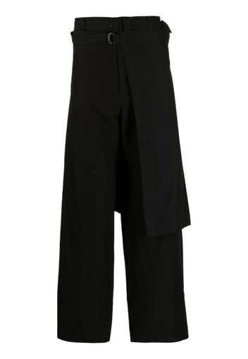 Yohji Yamamoto wide-leg layered trousers - Nero