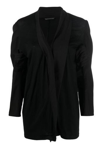 Yohji Yamamoto asymmetric puff-sleeve blouse - Nero