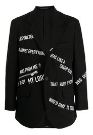 Yohji Yamamoto slogan-pattern lambswool blazer - Nero