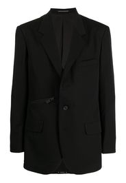 Yohji Yamamoto zip-detail cotton blazer - Nero