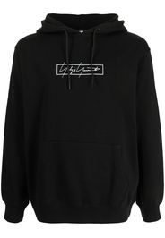 Yohji Yamamoto logo-print hoodie - Nero