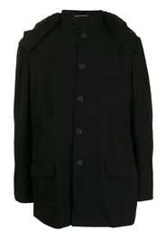 Yohji Yamamoto Cappotto con cappuccio - Nero