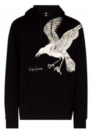 Yohji Yamamoto x New Era eagle-print hoodie - Nero