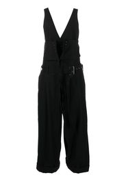 Yohji Yamamoto asymmetric-bucked jumpsuit - Nero