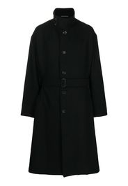 Yohji Yamamoto Cappotto monopetto con cintura - Nero