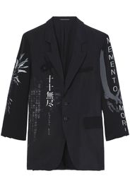 Yohji Yamamoto Blazer con stampa grafica - Nero