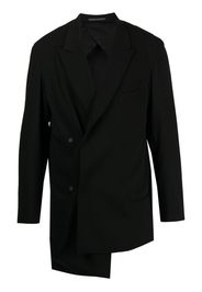 Yohji Yamamoto Blazer doppiopetto asimmetrico - Nero