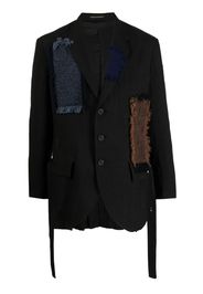 Yohji Yamamoto patchwork single-breasted blazer - Nero