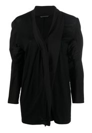 Yohji Yamamoto asymmetric puff-sleeve blouse - Nero