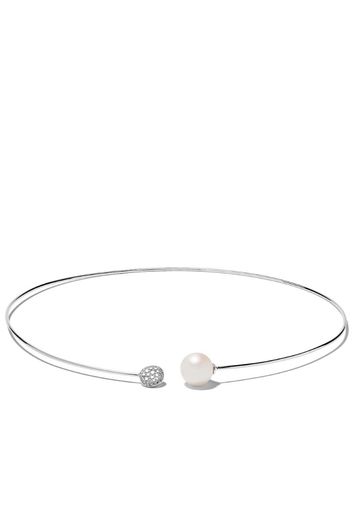 Collana Trend in oro bianco 18kt con perla d'acqua dolce e diamanti