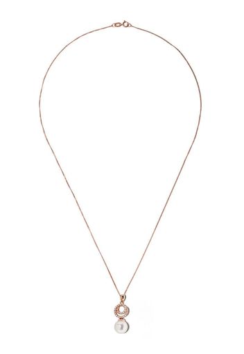 18kt rose gold Classic Akoya pearl and diamond pendant necklace