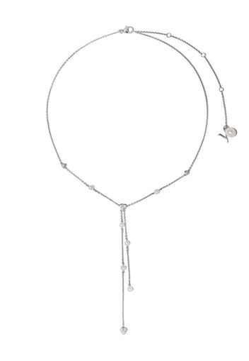 Collana con perle Akoya in oro bianco 18kt e diamanti