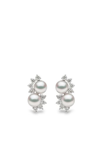 Yoko London Orecchini in oro bianco 18kt con perle Akoya e diamanti - Argento