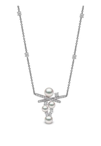 Yoko London Collana con perle Akoya in oro bianco 18kt e diamanti - Argento