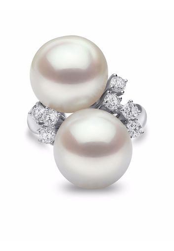 Yoko London 18kt white gold Baroque South Sea Pearl and diamond ring - Argento