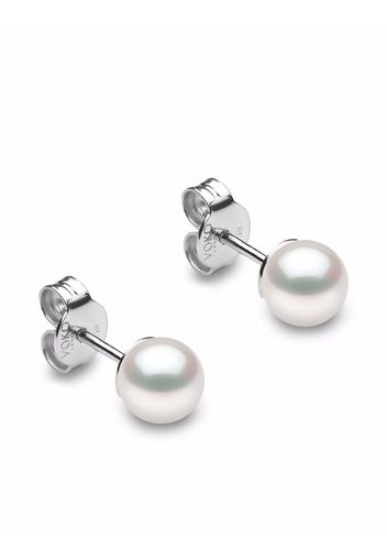 Yoko London 18kt white gold Classic 5mm Akoya pearl stud earrings - Argento