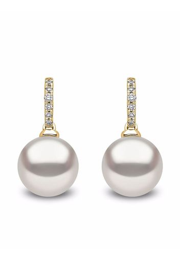 Yoko London 18kt yellow gold Classic Freshwater pearl and diamond earrings - Oro